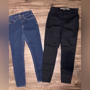 Women's Black and Blue Jeans